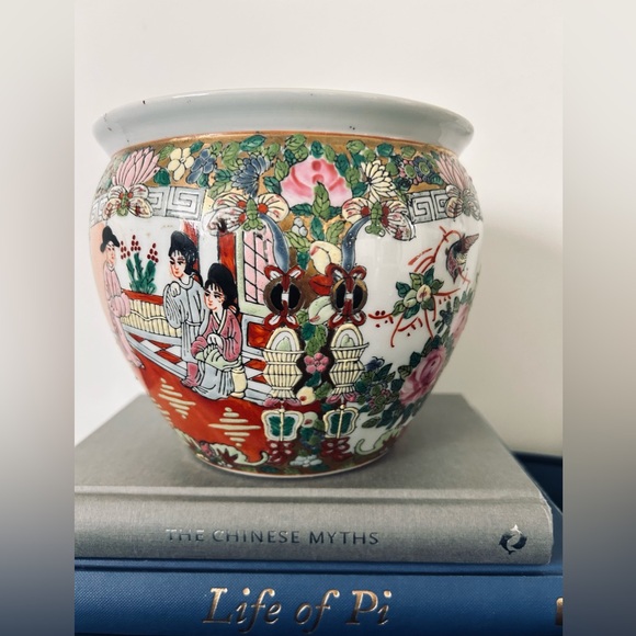 Vintage Chinese Porcelain Fish bowl | Jardiniere | Famille Rose | - Picture 5 of 8